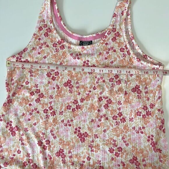 Laura Ashley Floral Pink, Yellow, Orange Print Tank Top & Short Set Pajamas Sz M - Picture 10 of 14